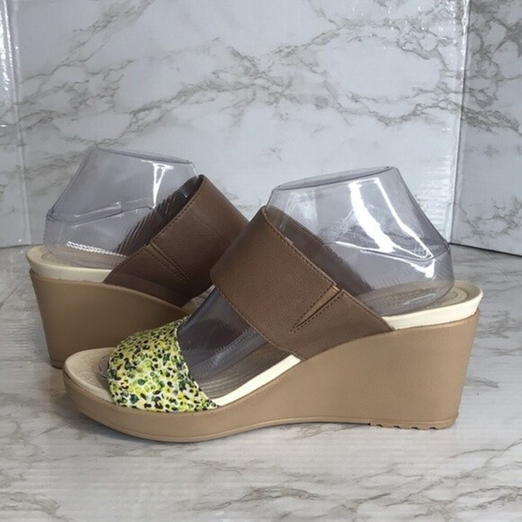 Crocs Leigh II 2-Strap Graphic Open Toe Wedge Heel Sandals size 10 - Picture 7 of 10